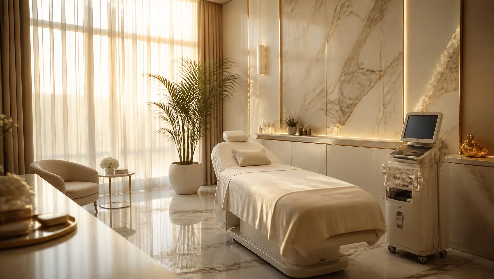 ZAMA Clinic luxury treatment room with marble finishes